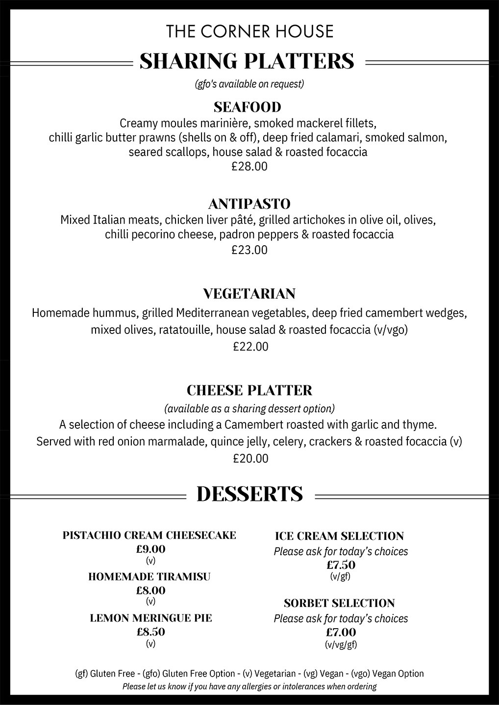 Lunch Menu The Corner House Stroud Lunch Menu The Corner House Stroud